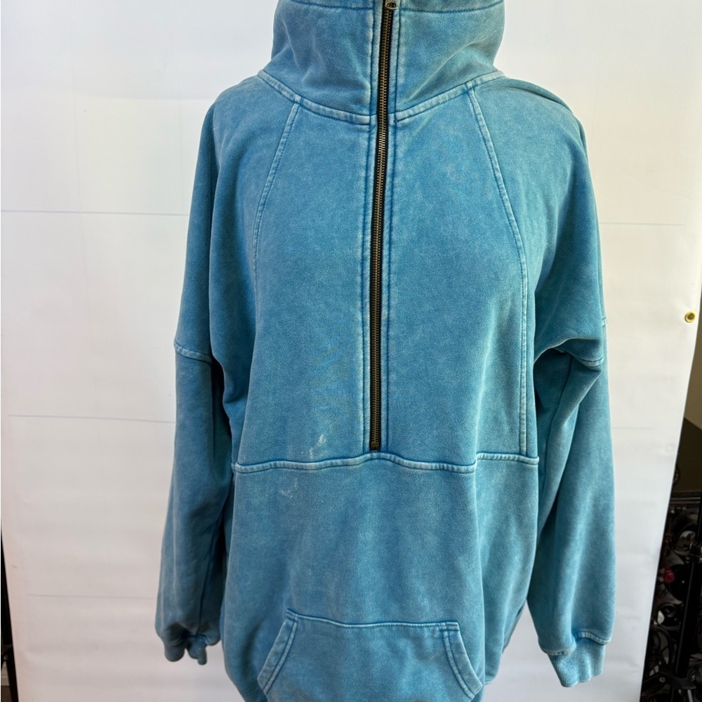 Michelle Mae half-zip aqua-colored sweatshirt, super soft, 1 XL